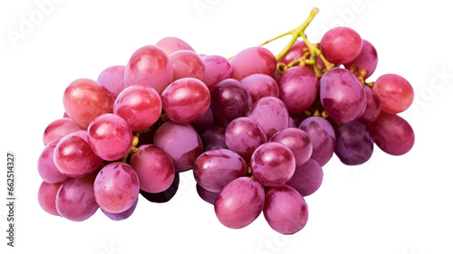 Bunch of ripe grapes on transparent white background