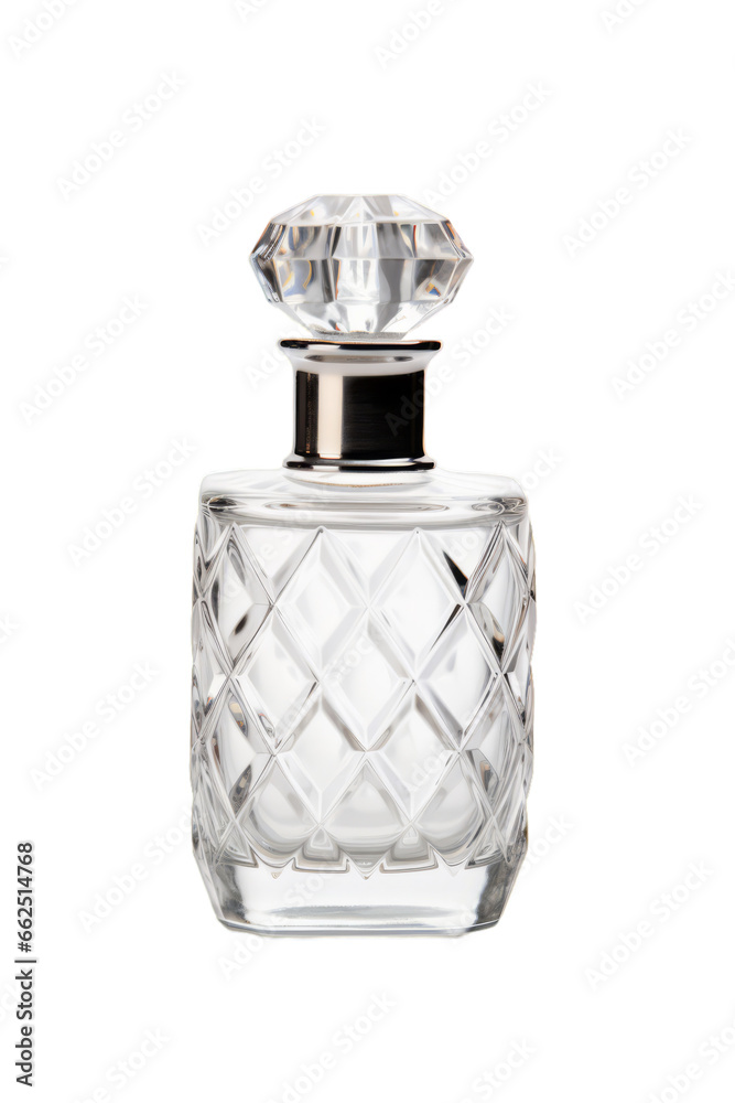 An empty perfume bottle on a transparent white background An empty perfume bottle on a transparent white background