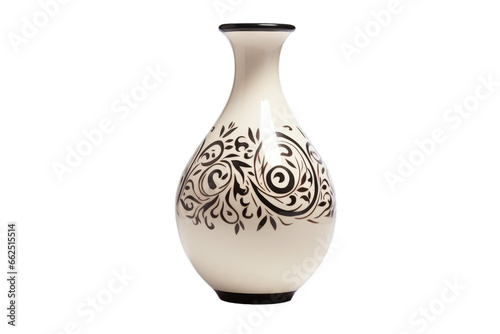 A ceramic vase on a white transparent background