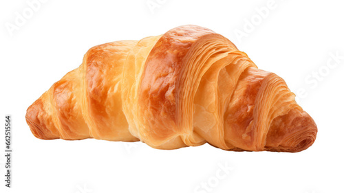 A delicious croissant on a transparent white background photo