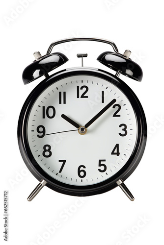 An alarm clock on a transparent white background