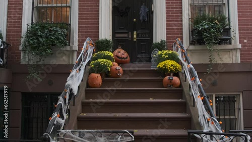 Halloween dHalloween decorations concept. Halloween party and Jack O' Lanterns Usa. ecorations concept. Halloween party and Jack O' Lanterns in New York photo