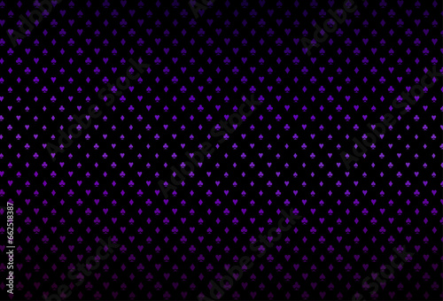 Dark purple vector cover with symbols of gamble.