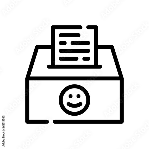 ballot box line icon