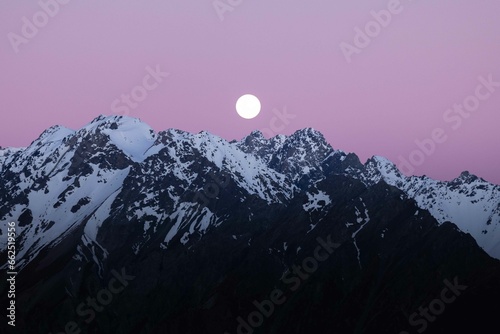 Mountains and Moonrise