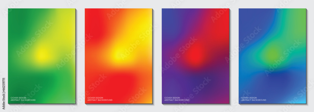 Posters set design with abstract blurred multicolor gradient background. Ideas for magazine covers, brochures and posters. Vector, Illustrator, EPS.