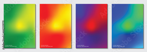 Posters set design with abstract blurred multicolor gradient background. Ideas for magazine covers, brochures and posters. Vector, Illustrator, EPS.