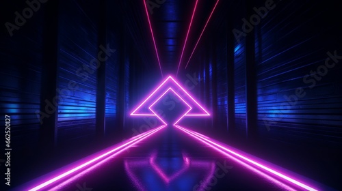 Neon light arrow direction in perspective © kashif 2158