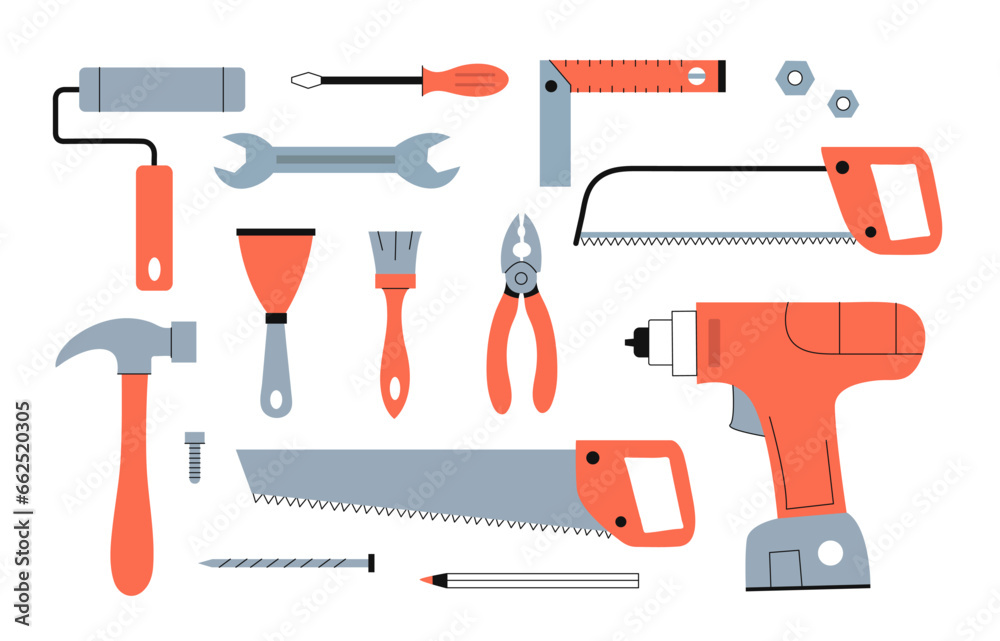 Various working tools vector set Various working tools vector set