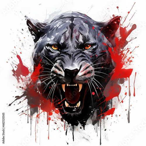 black phanter red paint splash