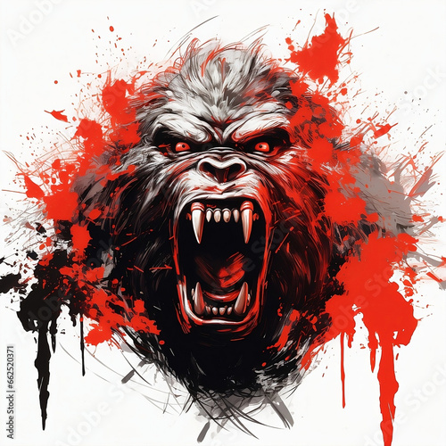 gorilla red paint splash