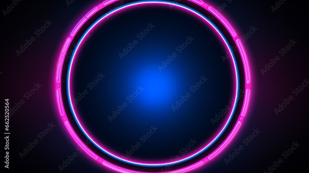 Pink and blue neon frame neon frame on a dark background vector
