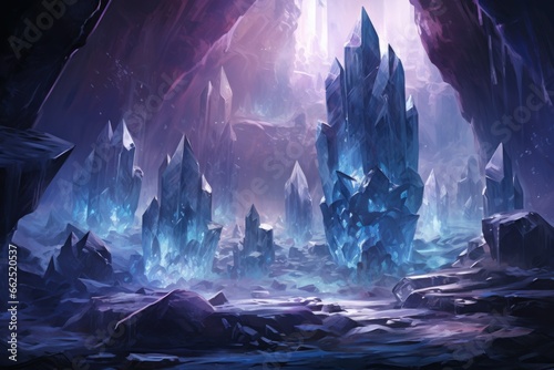 Glistening crystal golems protecting hidden treasures in icy caves - Generative AI © Sidewaypics