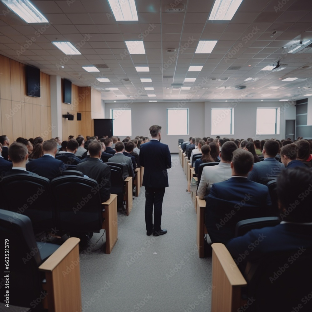 business coach gives lecture to all company business coach gives lecture to all company