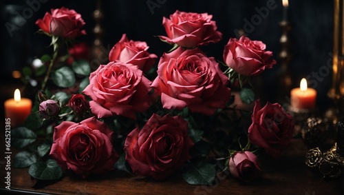 high quality  8K Ultra HD  ultra-realistic  gothic style roses  Roses with gothic designs and magical symbols  high detailed 