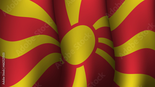 north macedonia waving flag background design vector illustration