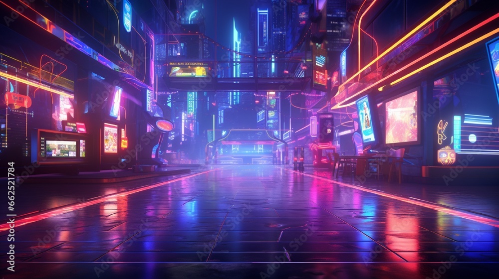 Realistic neon lights background