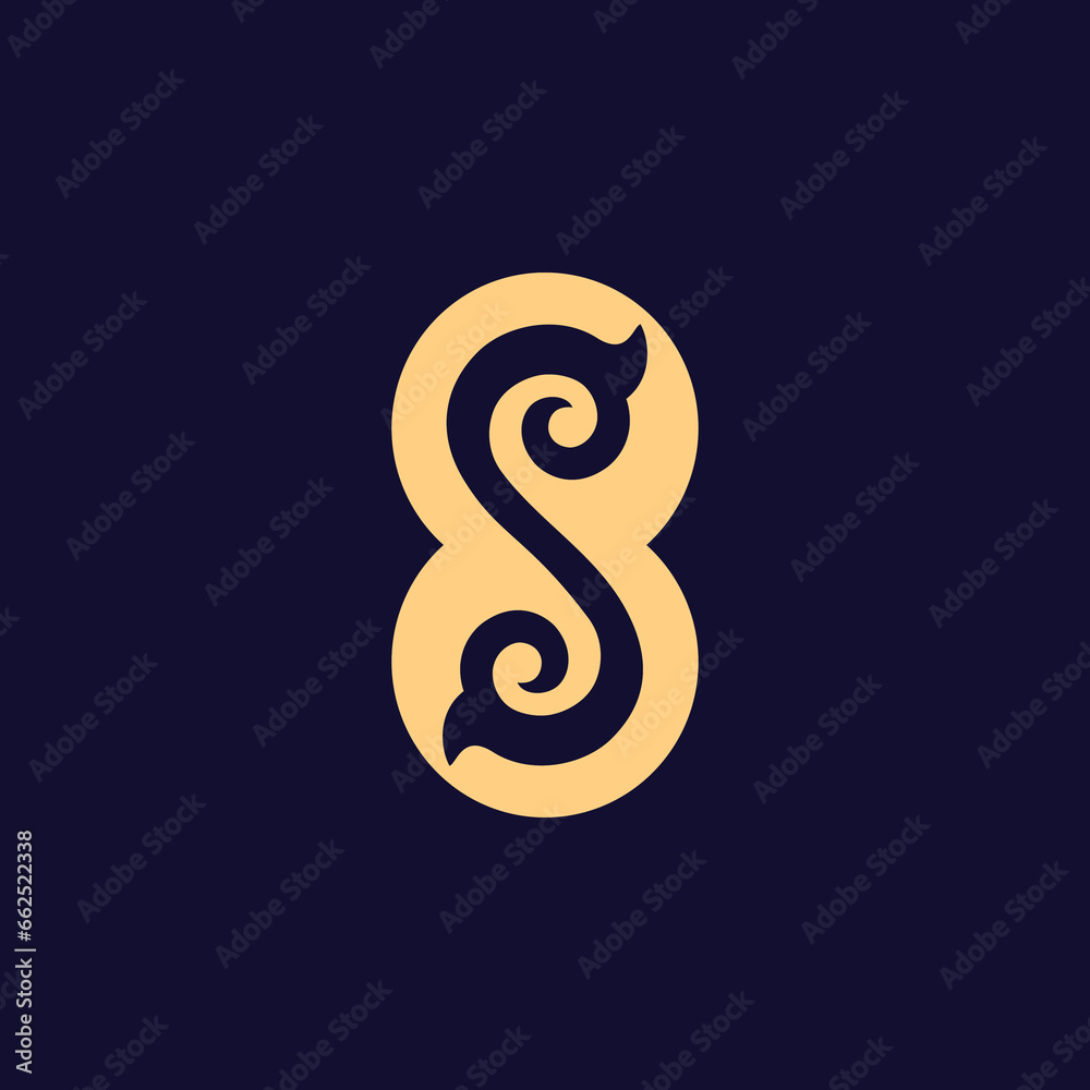 Fototapeta premium the logo consists of the letters S and 8 monogram. Batik