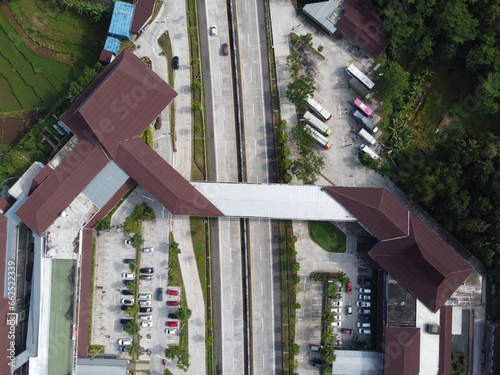 A magnificent and comfortable rest area on the Indonesian toll road Solo Semarang with a beautiful view of Mount Merbabu as a backdrop has now been built in the city of Salatiga photo