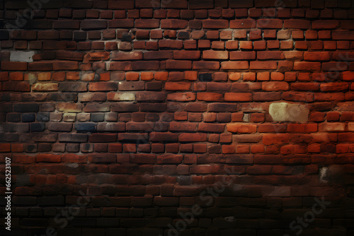 brick wall texture with red brick background ai generative
