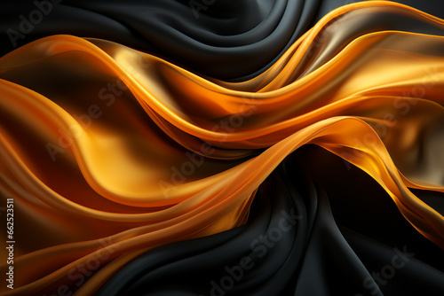 Smooth waves of golden colors flow abstractly generated AI