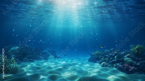 space for text on realistic under the sea background, background image, AI generated © Hifzhan Graphics