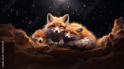 space for text on textured background surrounded by foxes  background image  AI generated