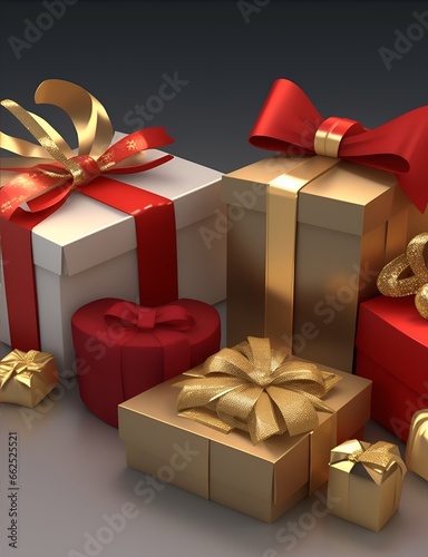 New Year's gift box, gold color, give to your loved ones