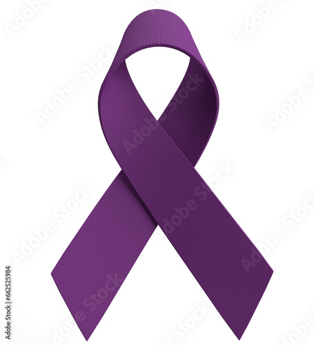 violet purple color gradient ribbon bow symbol decoration ornament february care world cancer day awareness icon white isolated background dicut campaign hope help support fight medical awareness   photo