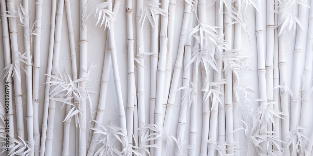 Fototapeta premium White and gray abstract background with bamboo pattern.