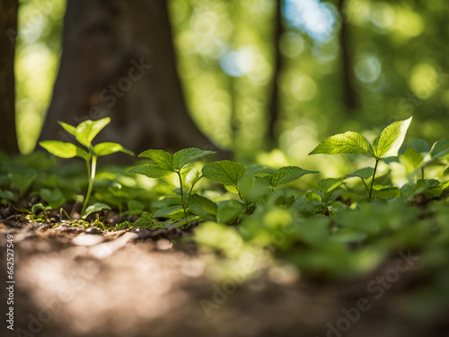 Small Trees Flourish Amidst a Haven of Good Atmosphere and Warm Sunlight