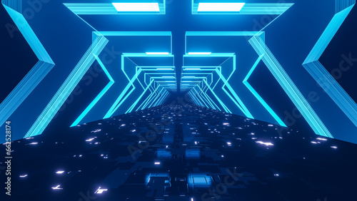 Cyberspace Tunnel With Tech...