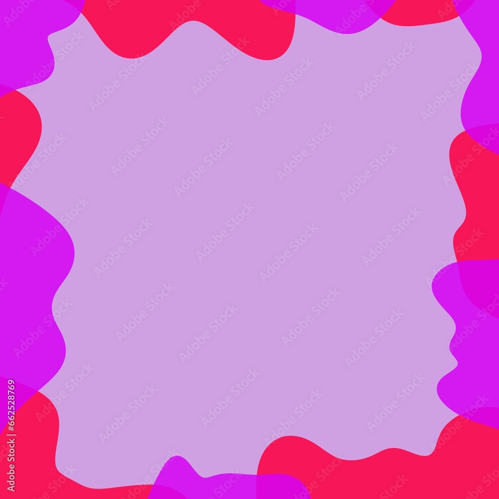 Pink background with pink and red shapes border Pink background with pink and red shapes border