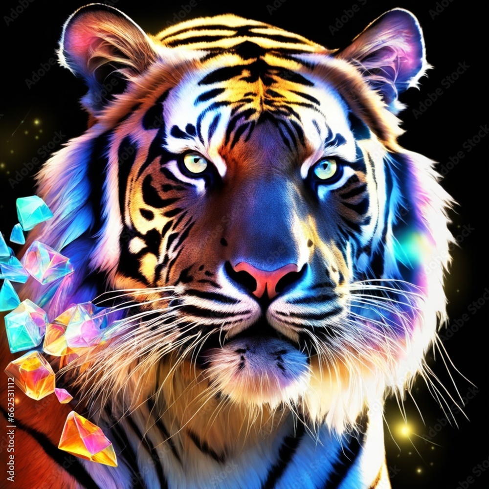 tiger head illustration. generative ai
