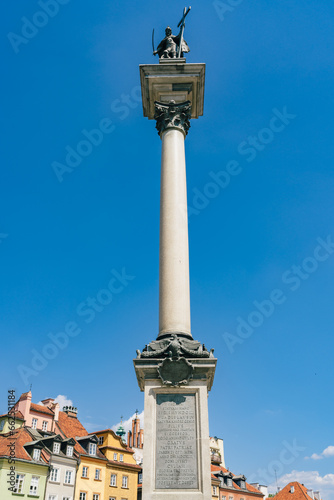 Sigismund's Column is located at Castle Square, Warsaw, Poland and is one of Warsaw's most famous landmarks photo