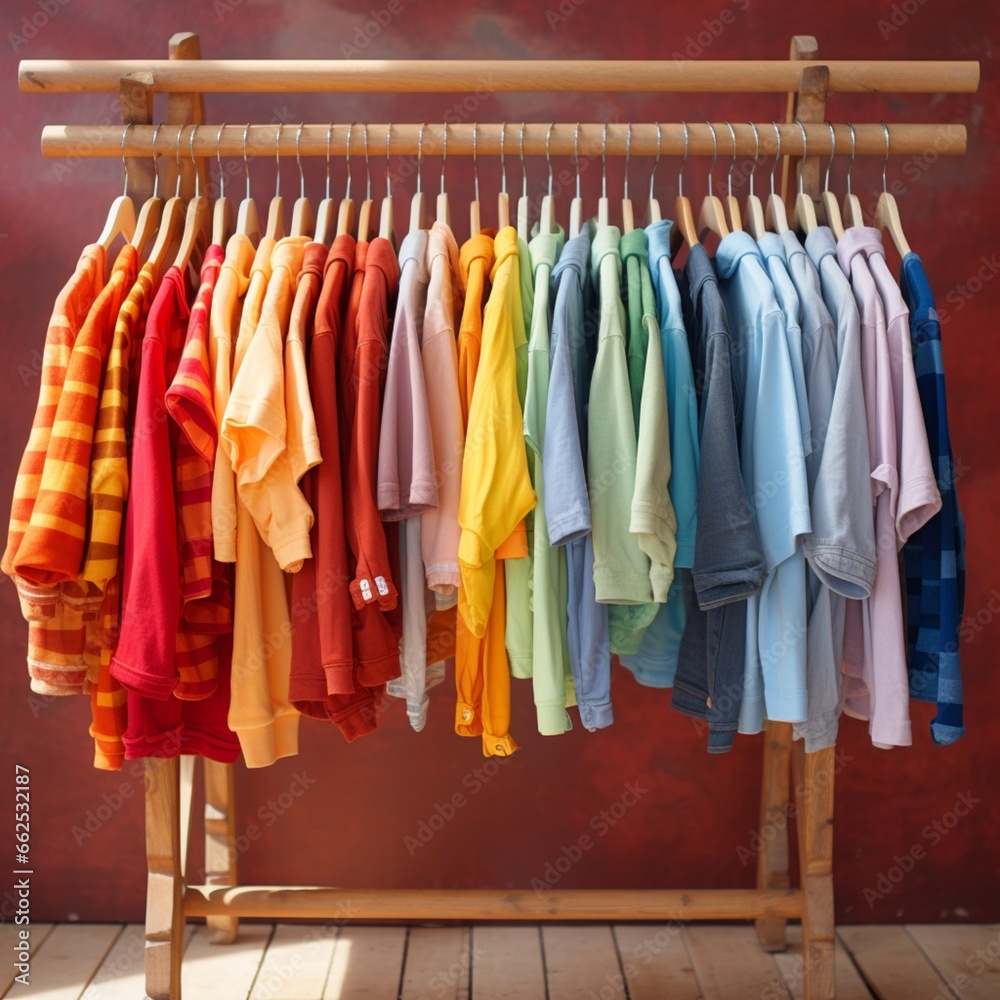 clothes on hangers  generated by AI