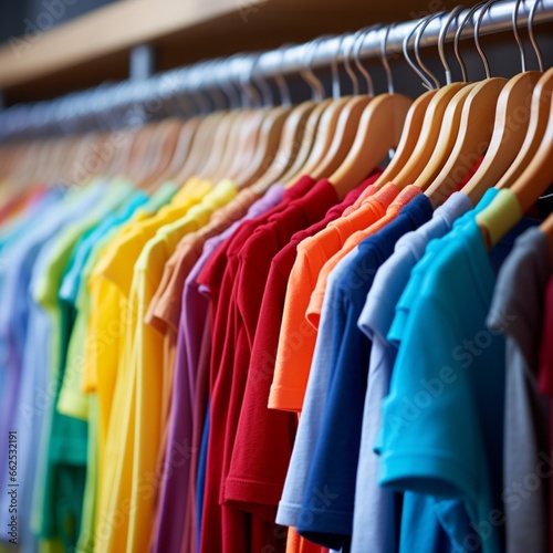 Wallpaper Mural clothes on hangers  generated by AI Torontodigital.ca