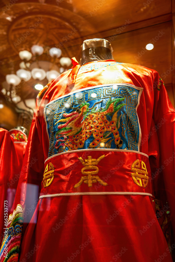 Close-up of Taiwanese traditional costumes and headwear