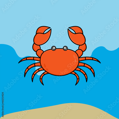 CRAB VECTOR DESIGN. ILLUSTRATION OF ANIMALS IN THE SEA. MARINE LIFE.
