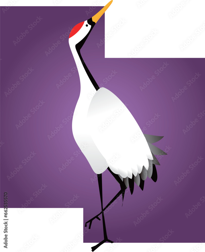 「年賀状」鶴・シンプル・イラスト・ベクター Stock Vector | Adobe Stock