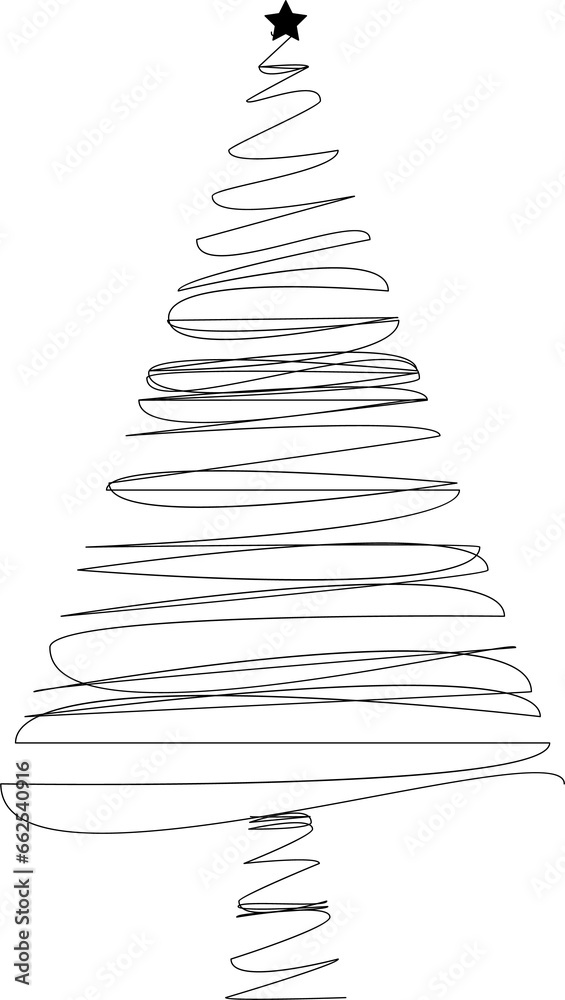 Hand drawn doodle christmas tree. Hand drawn doodle christmas tree.