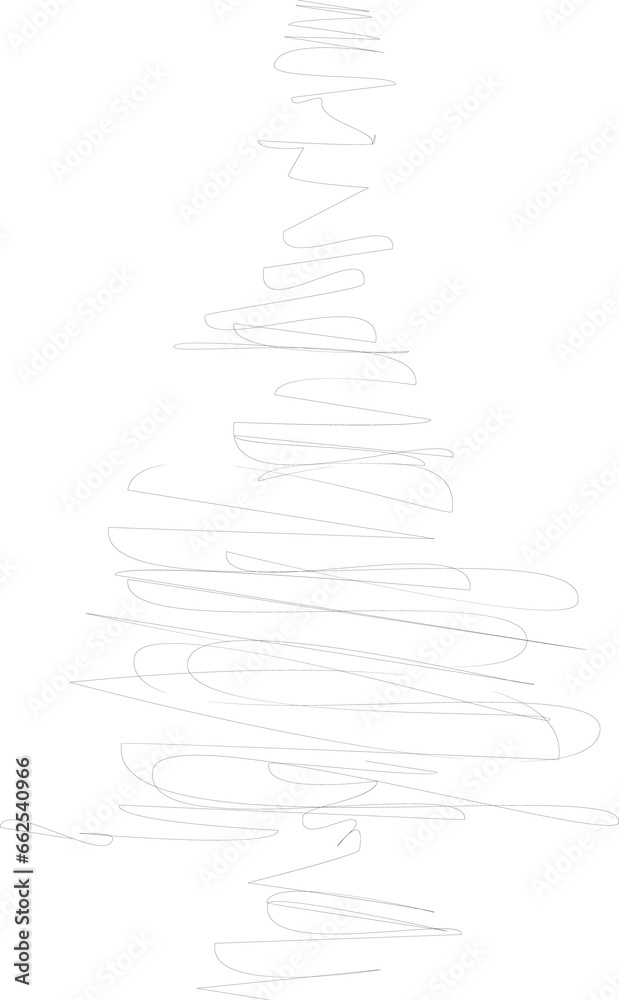 Fototapeta premium Hand drawn doodle line art christmas tree.