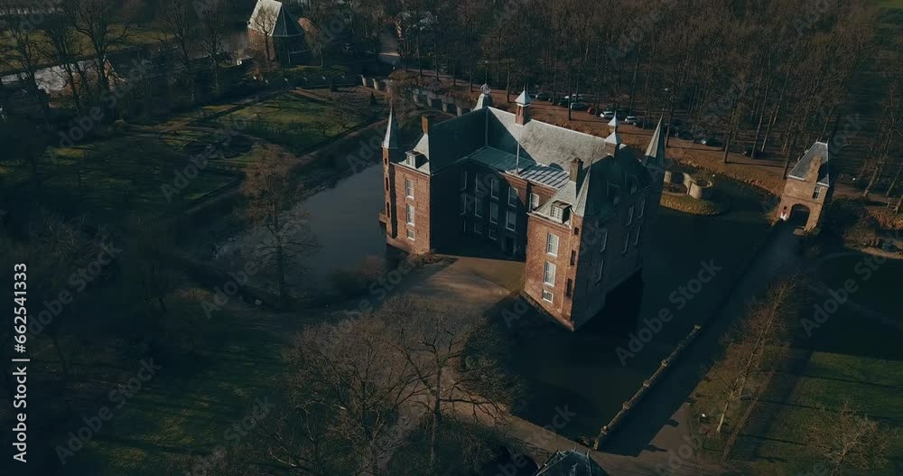 Ancient Zuylen Castle In The Netherlands, Aerial View Ancient Zuylen Castle In The Netherlands, Aerial View