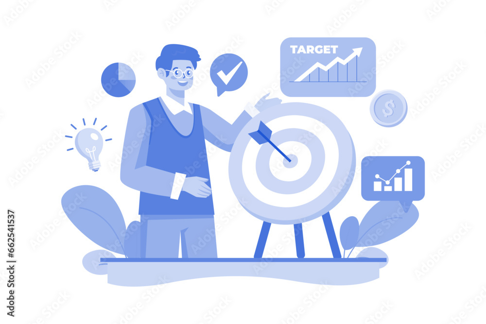Man working on the business goal Man working on the business goal