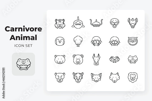 lineal carnivore animal vector icon design