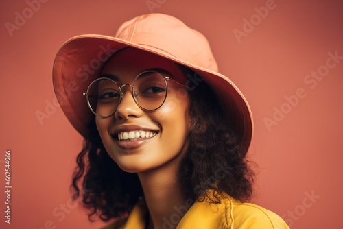 Happy woman in hat