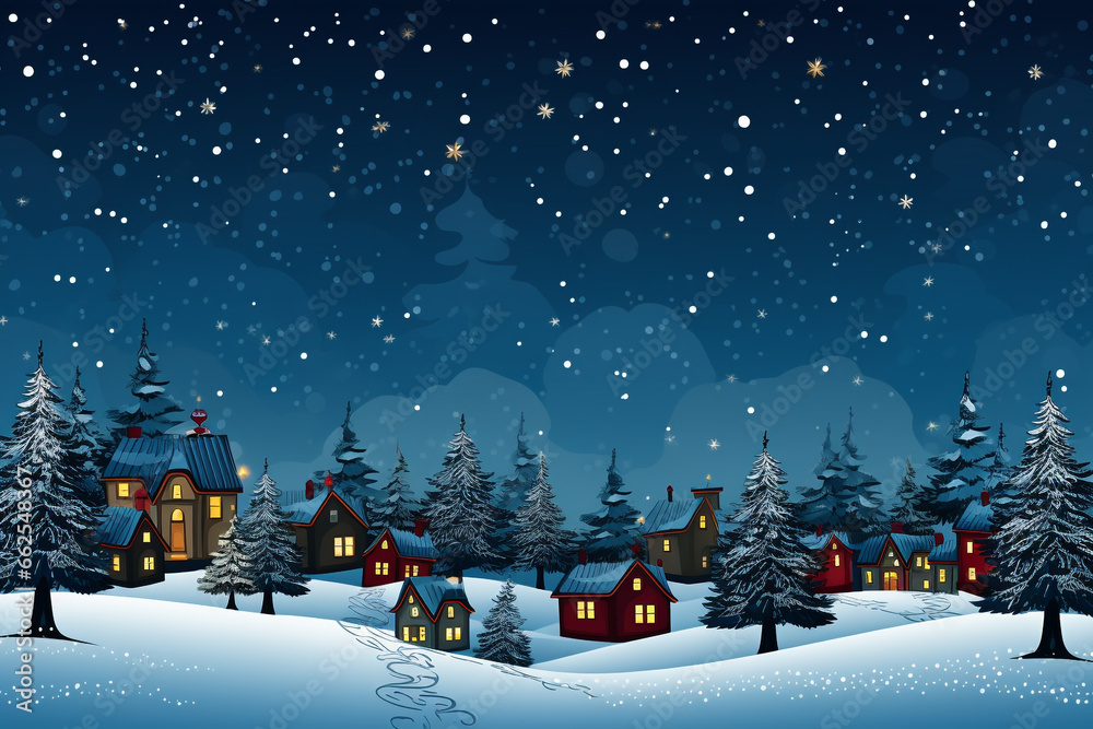 Classic Christmas holidays background colorful illustration with copy space. Generative AI
