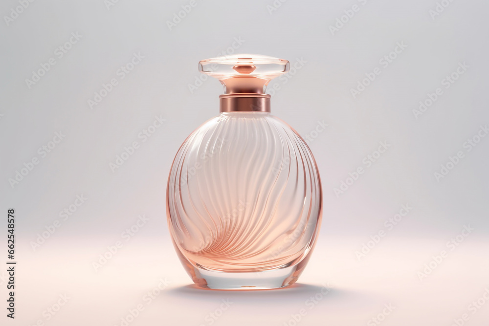 Beautiful transparent and fancy perfume bottle. Generative AI