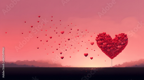 minimalistic valentines day background. Neural network generated image. Not based on any actual scene or pattern.