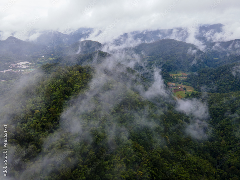 Samoeng Forest Park, a spectacular views of the forest and mountains with clouds and fog, Mae Sa Valley Loop Chiang Mai Thailand Samoeng Forest Park, a spectacular views of the forest and mountains with clouds and fog, Mae Sa Valley Loop Chiang Mai Thailand